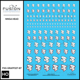 HO Scale Ninja Head Graffiti Decal Set