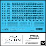 HO Scale ICRX Freight Car Numbers Decal Set