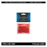 N Scale Railroad Locomotive Red Reflective Markings Set