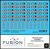 O Scale MWMX Ex CNW Covered Hoppers Patch Decal Set