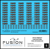 S Scale OFOX White/Black Freight Car Patch Outs Decal Set