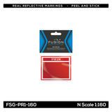 N Scale Passenger Car Red Reflective Markings Set