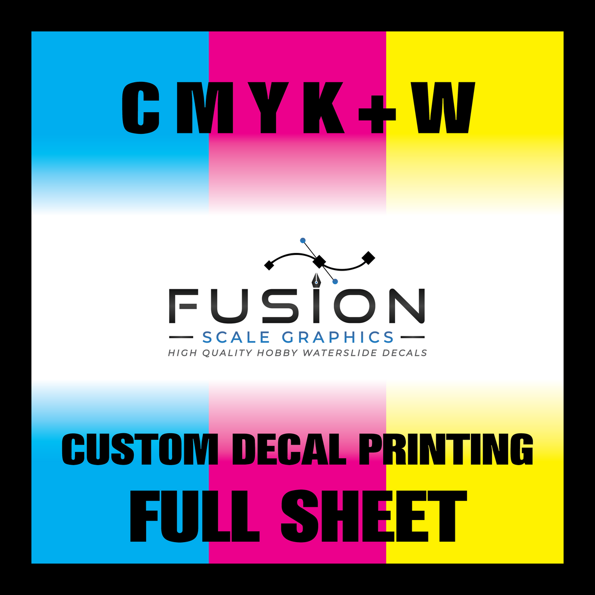 Fusion Scale Graphics Custom Waterslide Decal Printing A4 Full Sheet