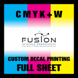 Fusion Scale Graphics Custom Waterslide Decal Printing A4 Full Sheet