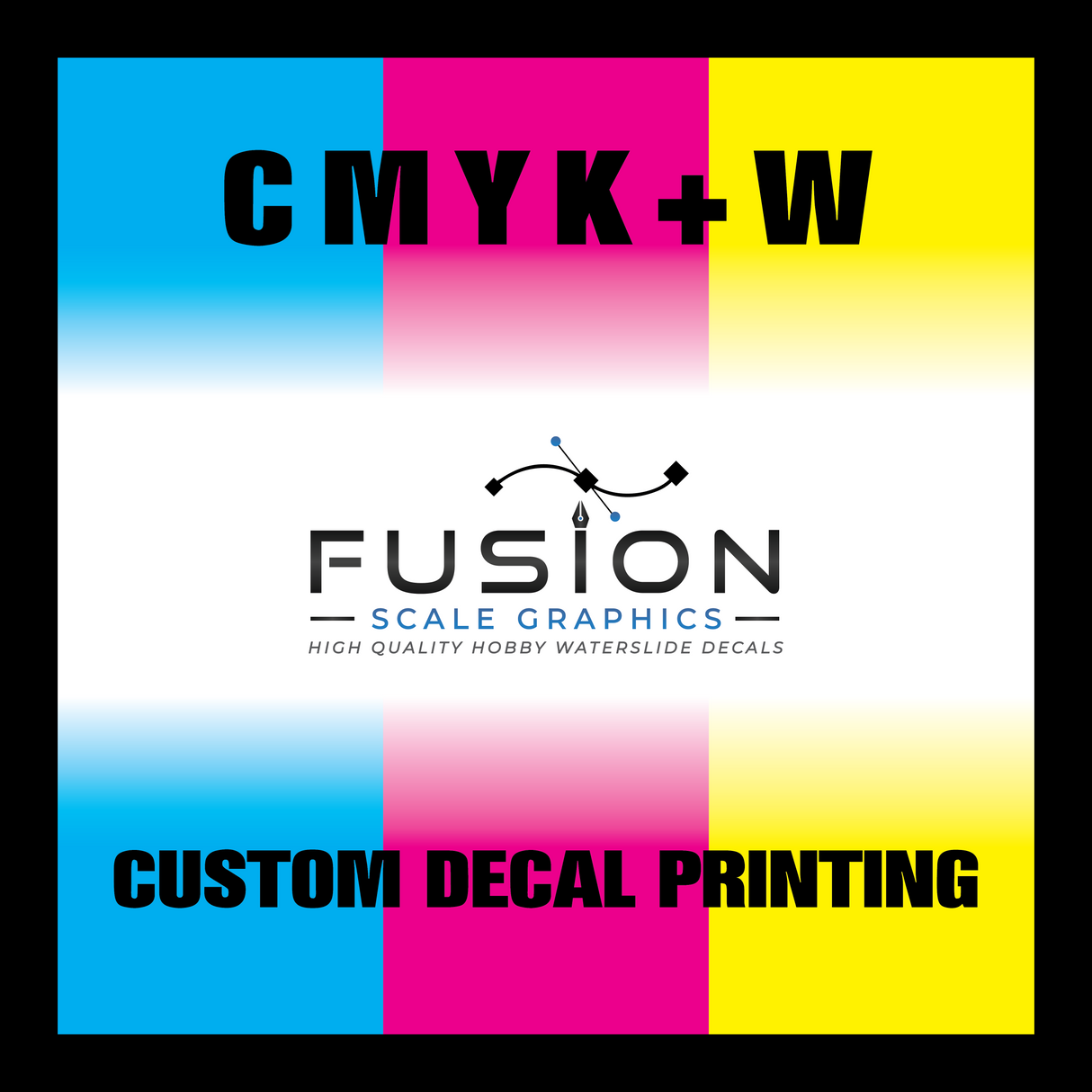 Fusion Scale Graphics Custom Waterslide Decal Printing A6 Quarter Sheet