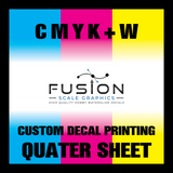 Fusion Scale Graphics Custom Waterslide Decal Printing A6 Quarter Sheet