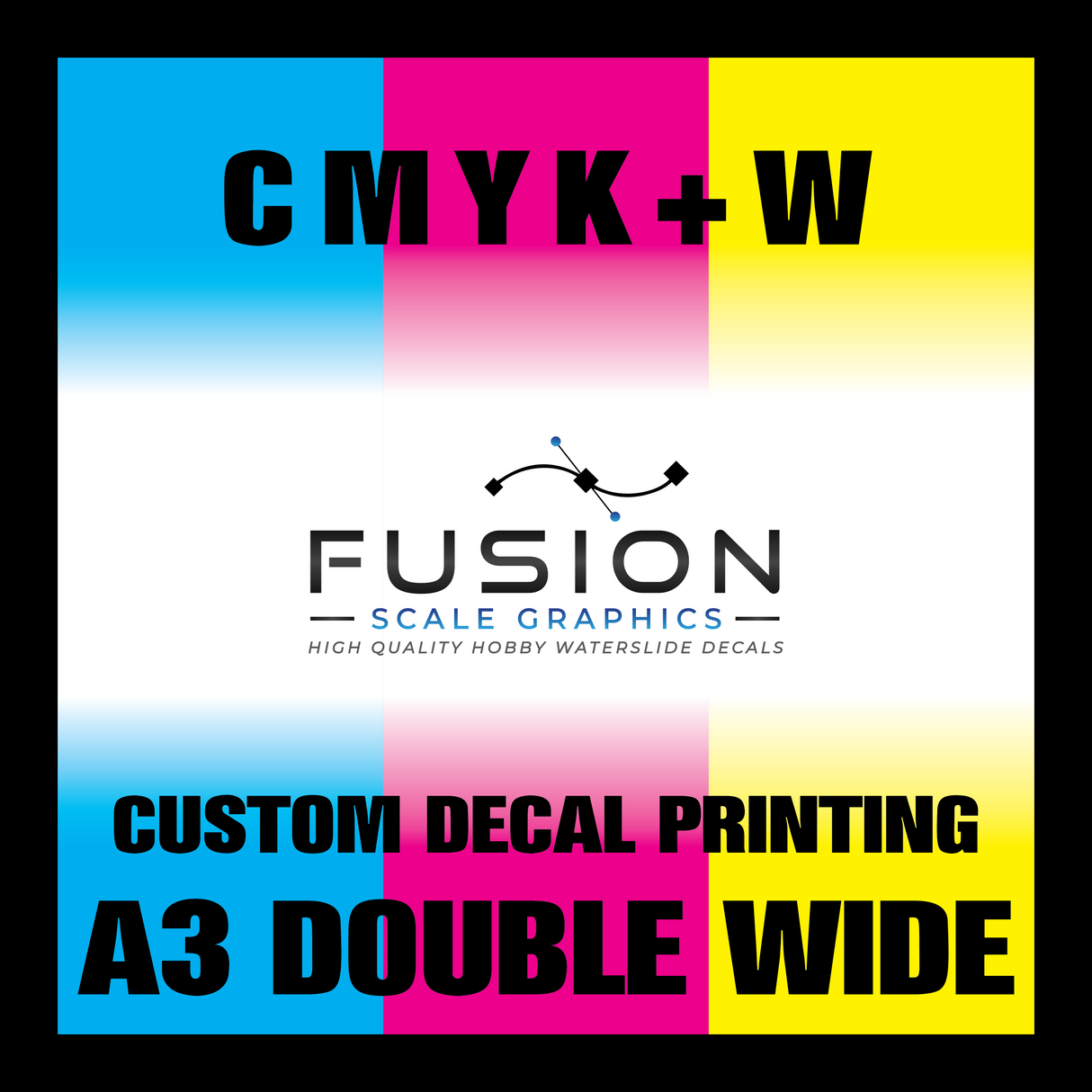 Fusion Scale Graphics Custom Waterslide Decal Printing A3 Double Full Sheet