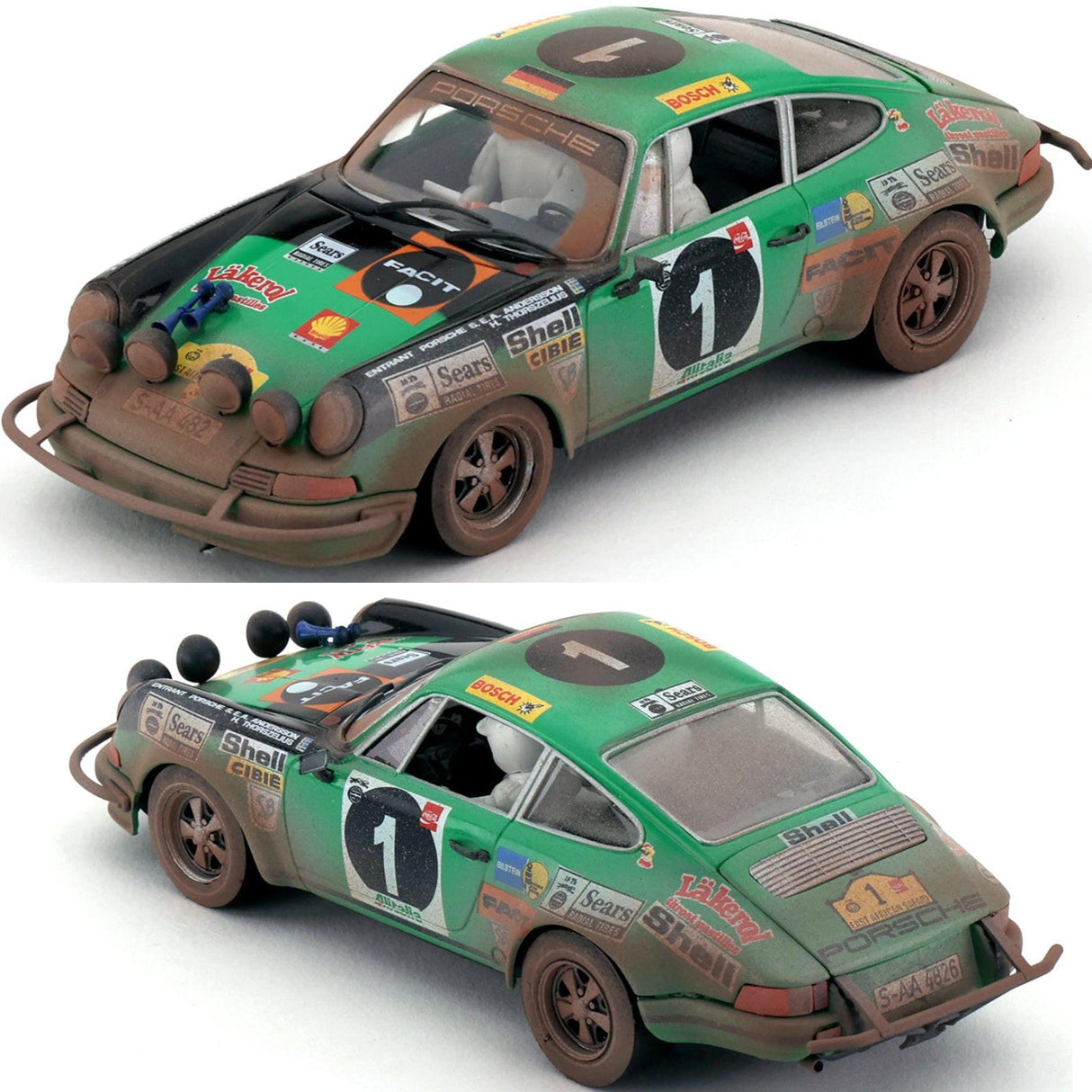 FLY Porsche 911 East African Safari Rally 1971 Dirty 1/32 Slot Car A2084AR Flyslot