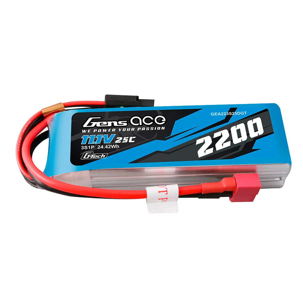 GENS ACE GEA223S25DGT 11.1V 2200mAh 25C G-Tech Smart LiPo Battery: Deans