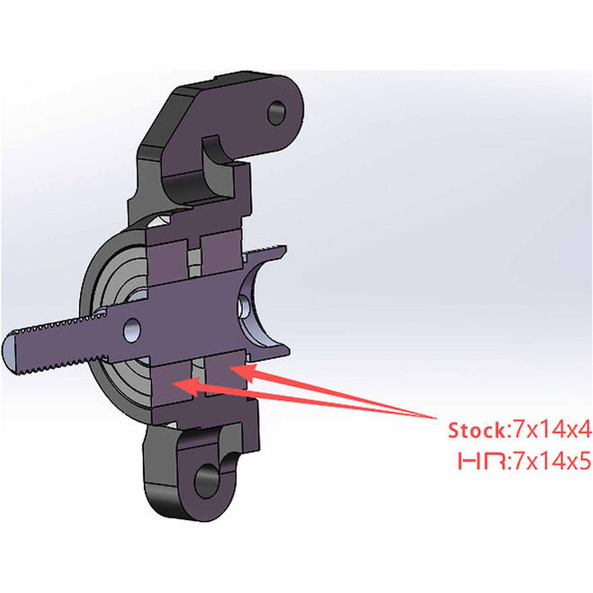 Hot Racing HRAAMN22M01 Aluminum Rear Stub Axle Carrier, 1/16 ARRMA Mini Kraton