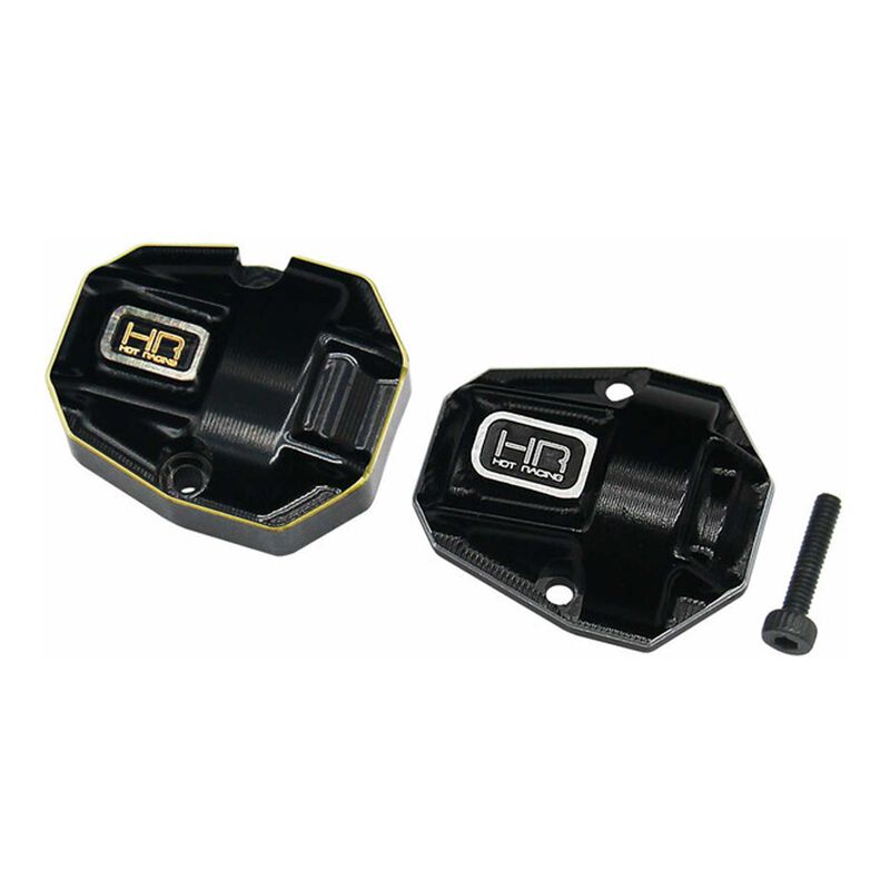Hot Racing HRARACM12XC01 Black Weight Bias Differential Cover Set, 1/18 Redcat Ascent-18