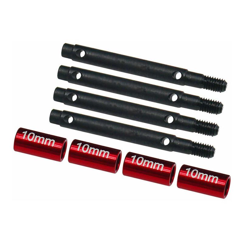 Hot Racing HRARACM39W10 +10mm Steel Portal Drive Stub Axles, 1/18 Redcat Ascent 18
