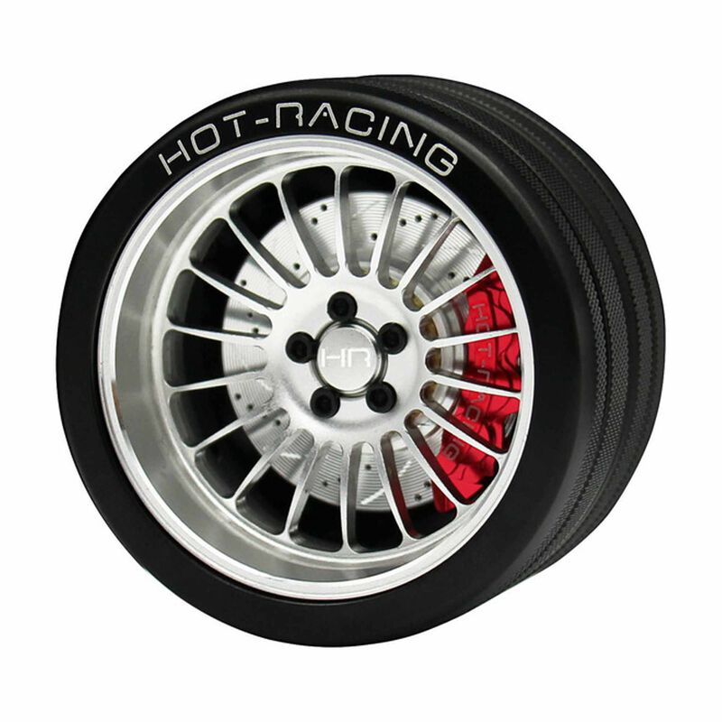 Hot Racing HRASW49ET08 Aluminum 18 Spoke Steering Wheel, FlySky NB4 Transmitter, Silver