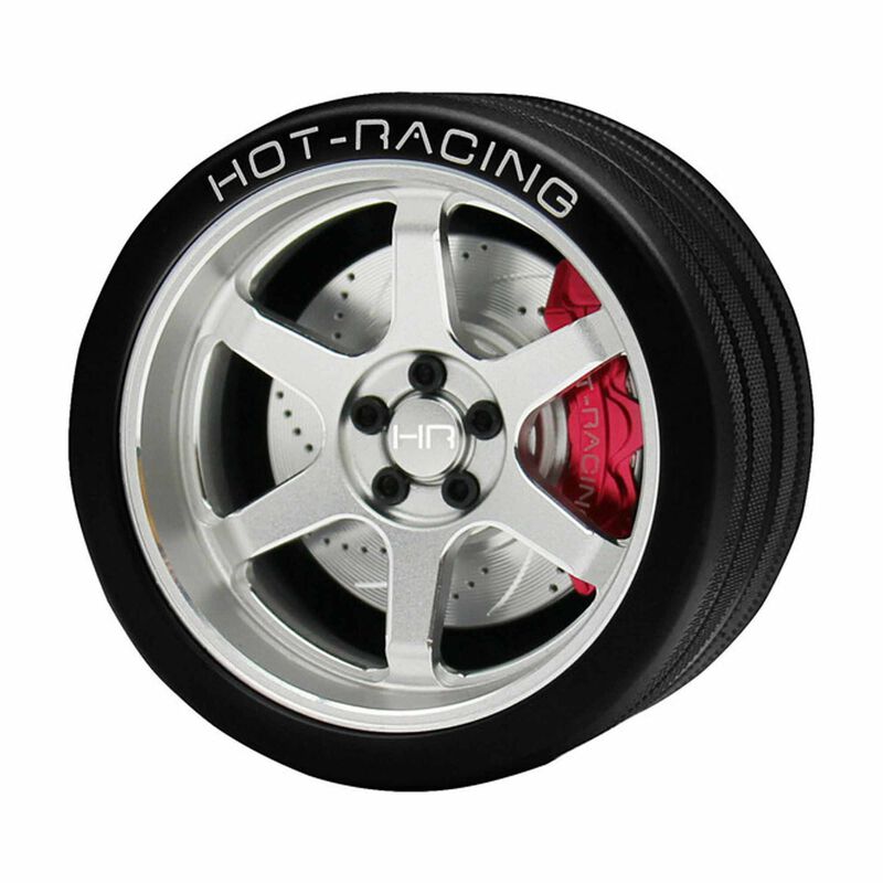 Hot Racing HRASW49TS08 Aluminum TE37 Steering Wheel, FlySky NB4 Transmitter, Silver