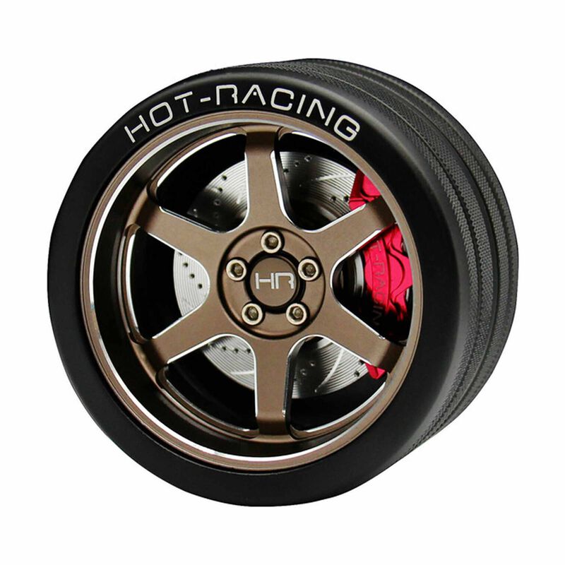 Hot Racing HRASW49TS24 Aluminum TE37 Steering Wheel, FlySky NB4 Transmitter, Bronze