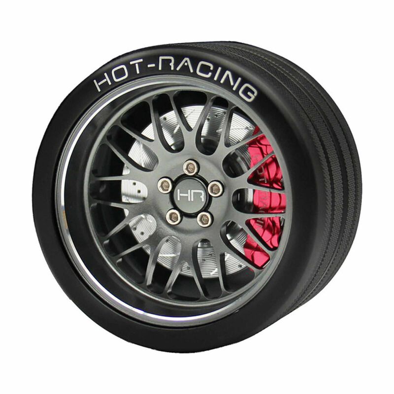 HOT RACING  HRASW49TY14 Aluminum 10-Y BBS Steering Wheel, FlySky NB4 Transmitter, Gunmetal