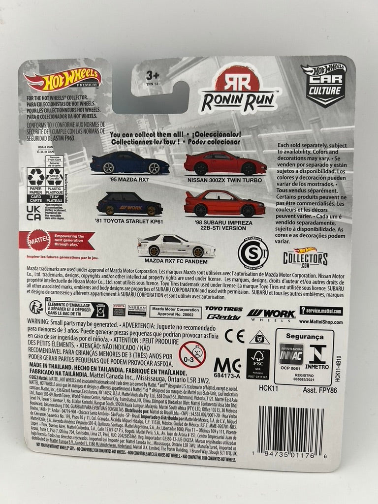 Hot Wheels '81 Toyota Starlet KP61 – Ronin Run (Car Culture Premium)