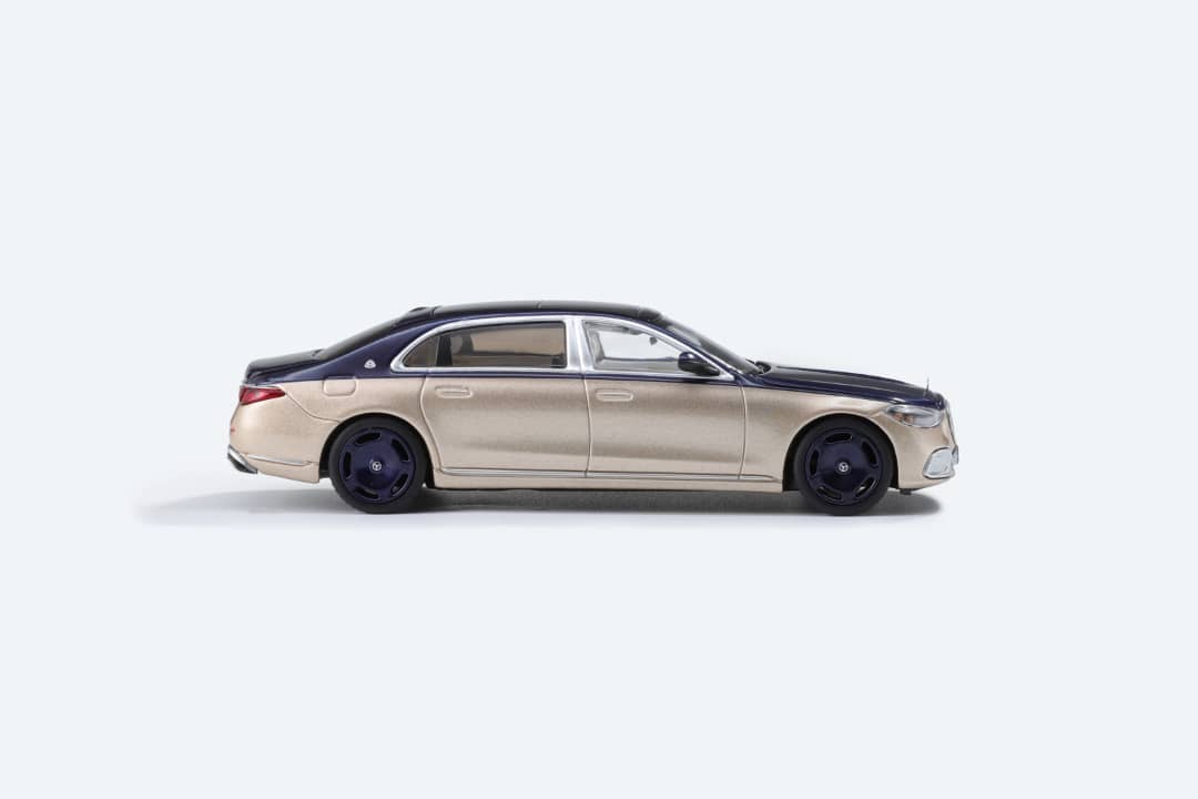 AR BOX 2021 Mercedes-Benz Maybach W223 Blue-Gold 1:64