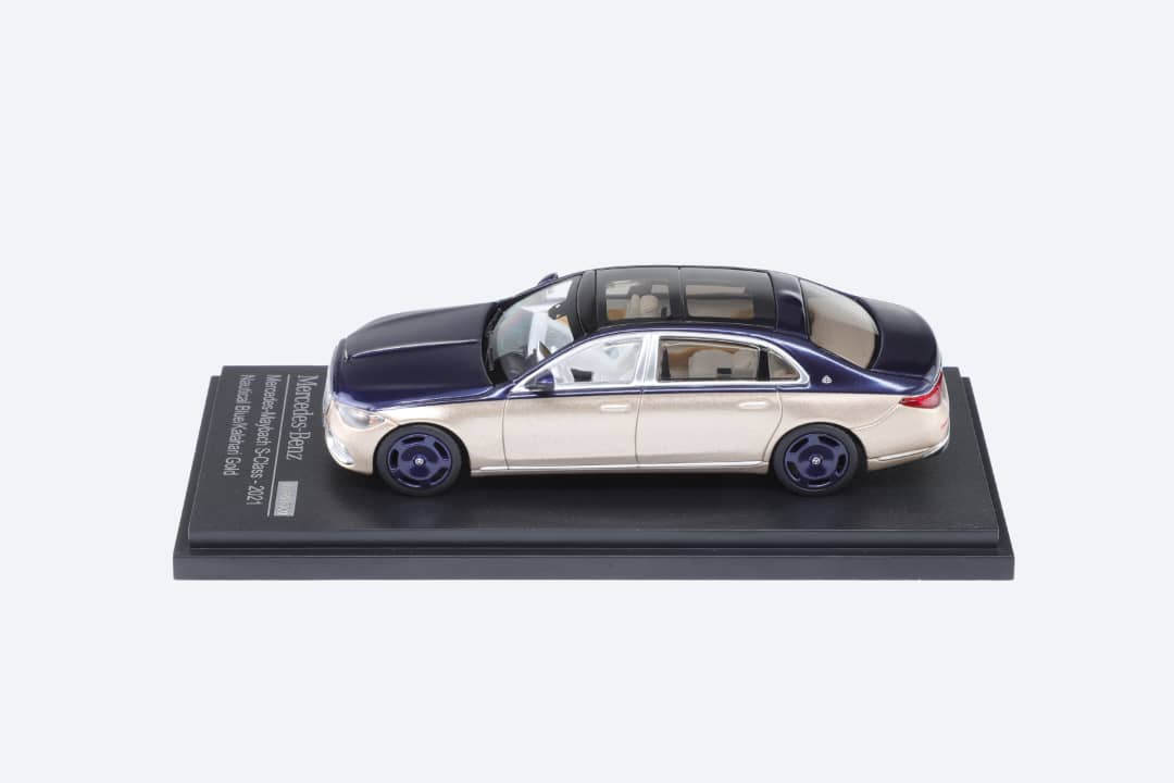 AR BOX 2021 Mercedes-Benz Maybach W223 Blue-Gold 1:64