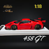 IVY MERIT Ferrari 458 GT Rosso Red LBWK 1:18