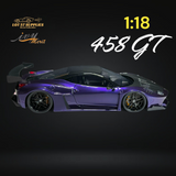 IVY MERIT Ferrari 458 GT Purple LBWK 1:18 Scale
