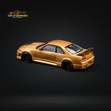 (Pre-Order) Pop Race Nissan Skyline GT-R R33 Top Secret Gold 1:64