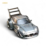 Street Weapon Porsche RWB 993 Raw Varnish Color High Wing 1:64