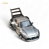 Street Weapon Porsche RWB 993 Raw Varnish Color High Wing 1:64