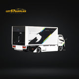 MicroTurbo HINO 300 Custom Box Truck White - Black Livery 1:64