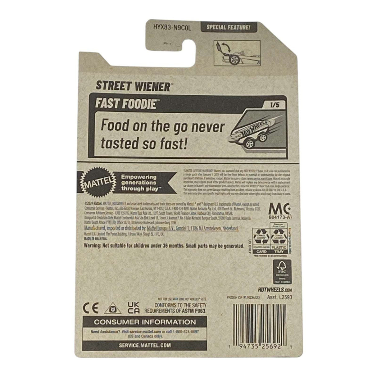 Hot Wheels Street Wiener Fast Foodie 1/5