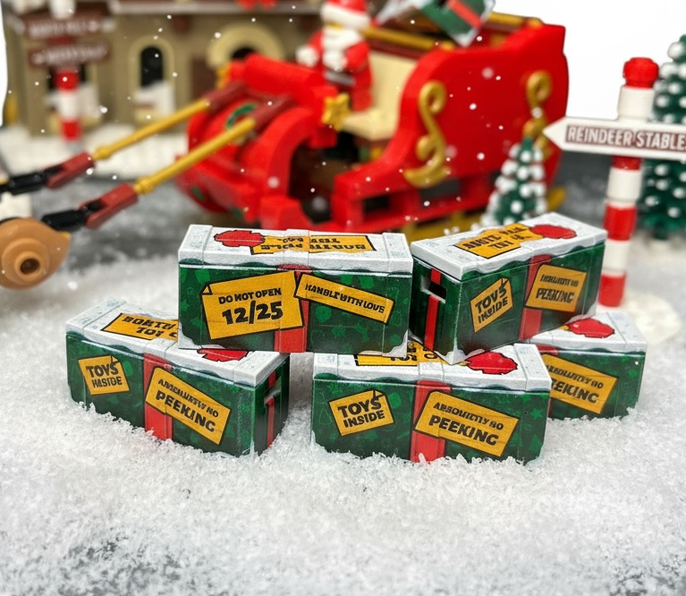 Snow Covered Christmas North Pole Toy Co. Crate BrickArms Crate