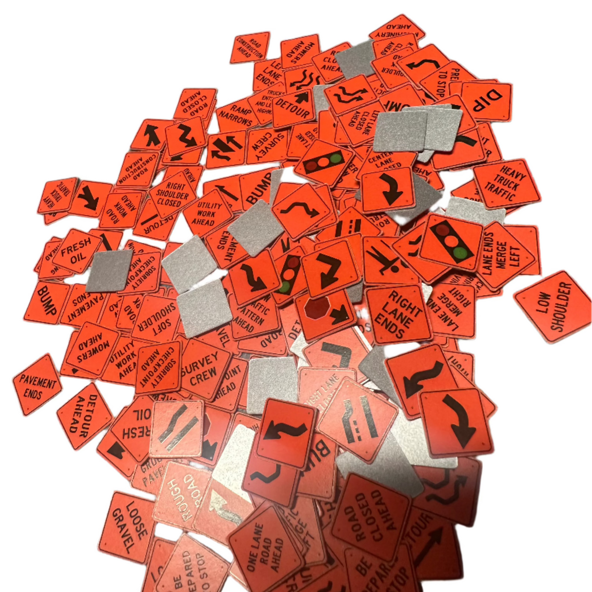 HO Road Word Ahead Precut Signs 10 Pack (Fluorescent Orange)