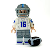 #16 Lions QB Football Player Minifig - B3 Customs