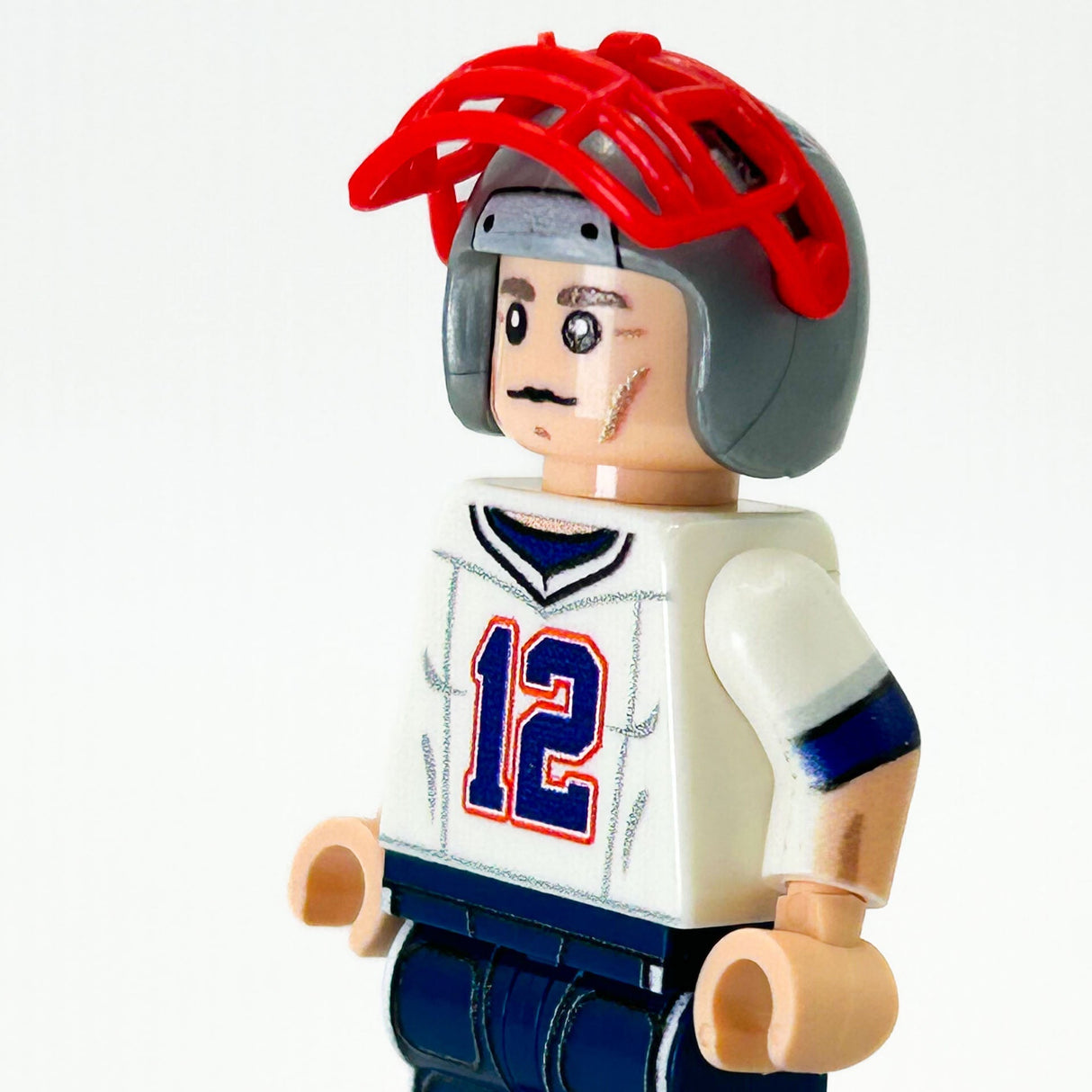 #12 QB Patriots Football Player Minifig - B3 Customs