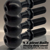 Perfect Pass Rc Pivot Ball Set For Arrma 6S Heavy Duty Steel Fine Threads Easy Adjustment