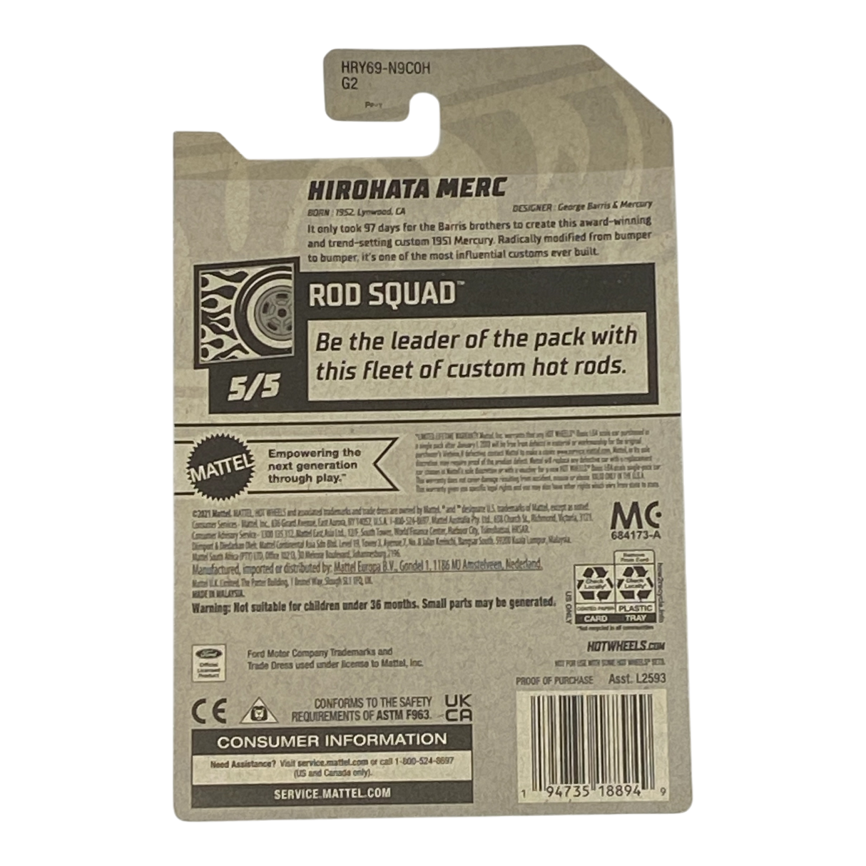 Hot Wheels Hirohata Merc | Rod Squad Series 5/5