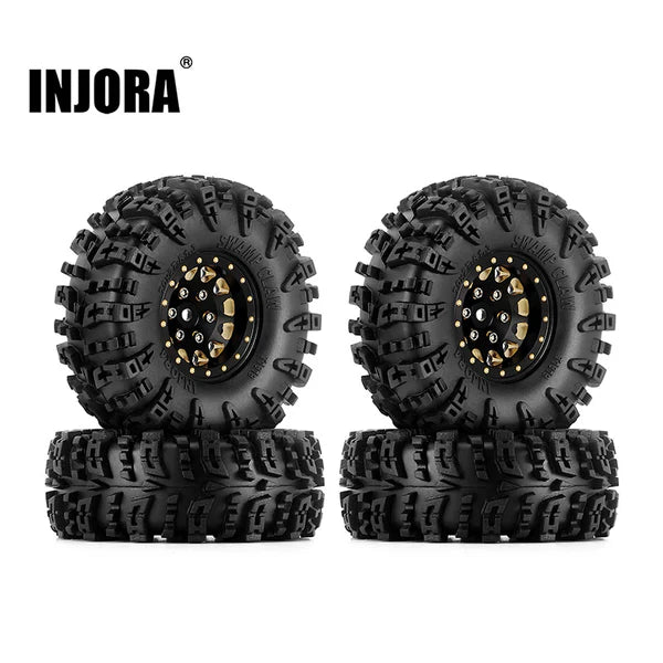 INJORA YQW-1301BGD-1319 1.3" 70*27mm -3.75mm Offset Brass Wheels Set for Micro Crawlers