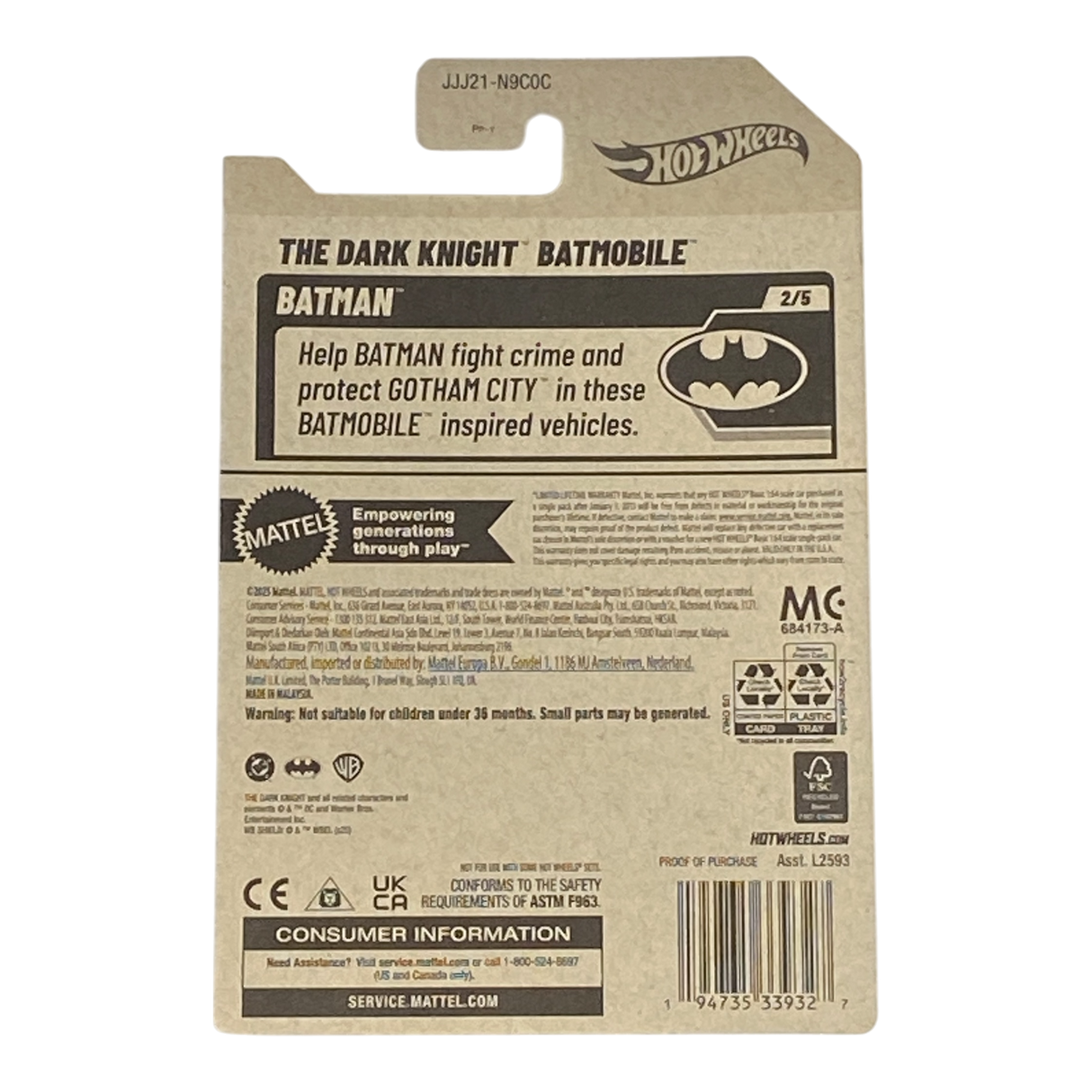 Hot Wheels The Dark Knight Batmobile - Batman Series 2/5