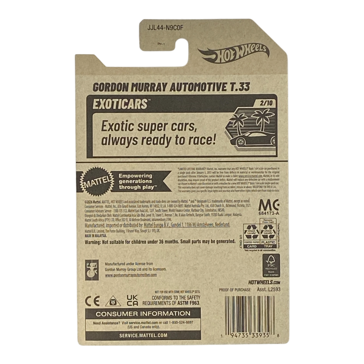 Hot Wheels Gordon Murry Automotive T.33 - Exoticars Series 2/10