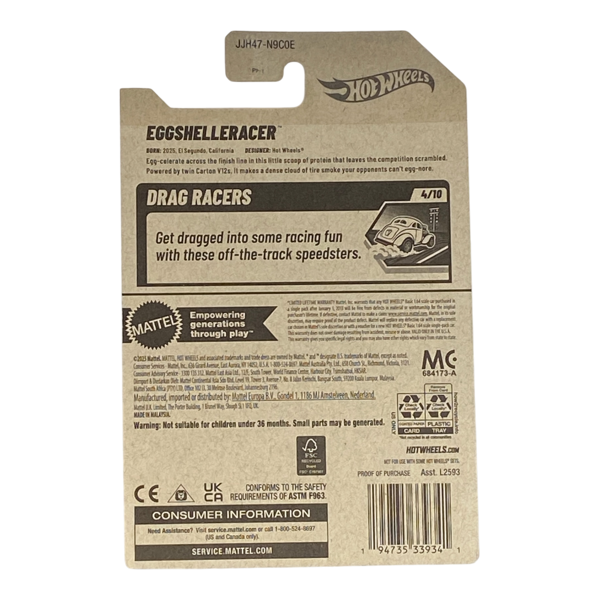 Hot Wheels EggShelleRacer | Drag Racers Series 4/10