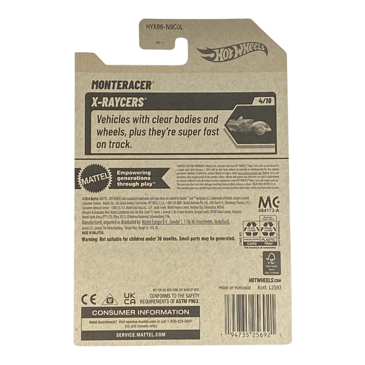 Hot Wheels Monteracer - X-Raycers Series 4/10