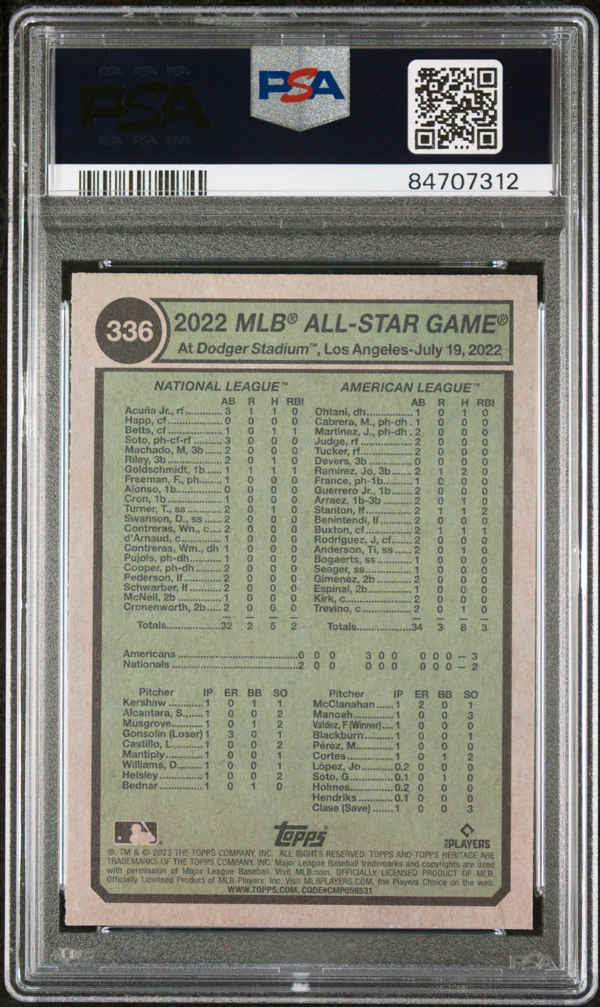 2023 TOPPS HERITAGE ACUNA JR/JUDGE  #336 - PSA 10
