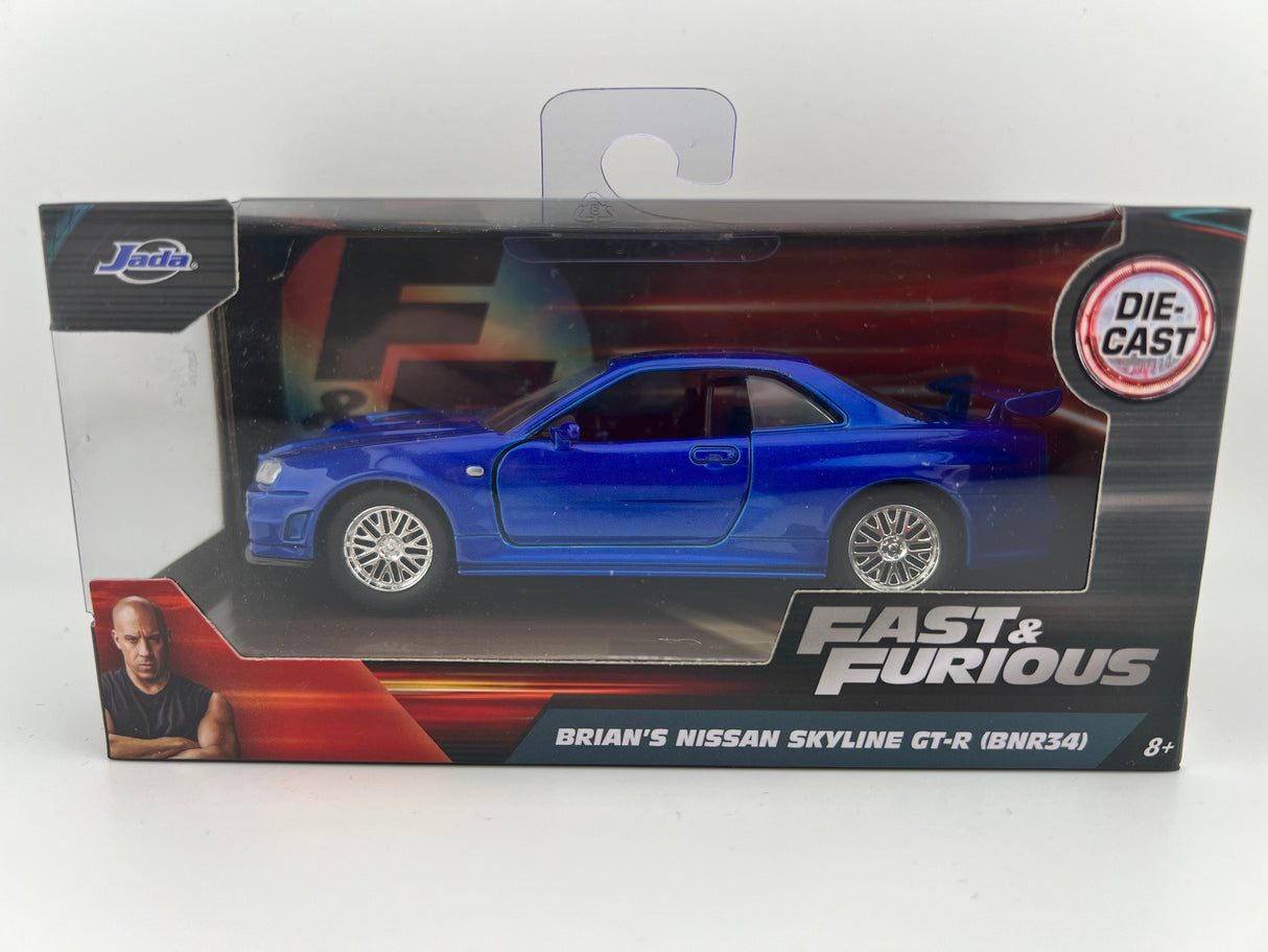 Jada Fast & Furious: Brian's Nissan Skyline GT-R R34 (Blue) 1:32 Scale