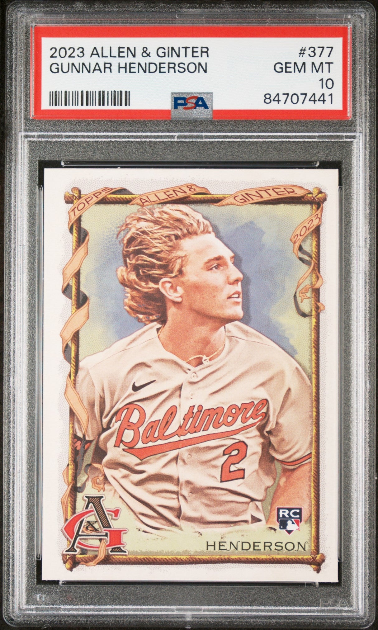 2023 TOPPS ALLEN & GINTER GUNNAR HENDERSON  #377 - PSA 10