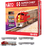 KATO N Scale Santa Fe ATSF Super Chief Train Starter Set 106-0018 Track