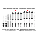 GPM RACING,TEAM LOSI-GRAVE 6061-T6 ALLOY FRONT & REAR COMPLETE INTERNAL SPRING SHOCK SET (130MM AND 134MM) LMT2130134FR