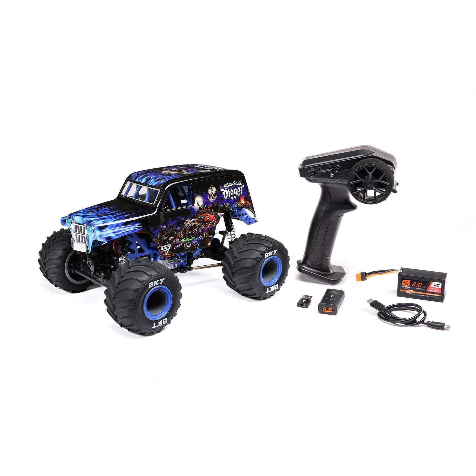 LOSI LOS01026T2 1/18 Mini LMT 4X4 Brushed Monster Truck RTR, Grave