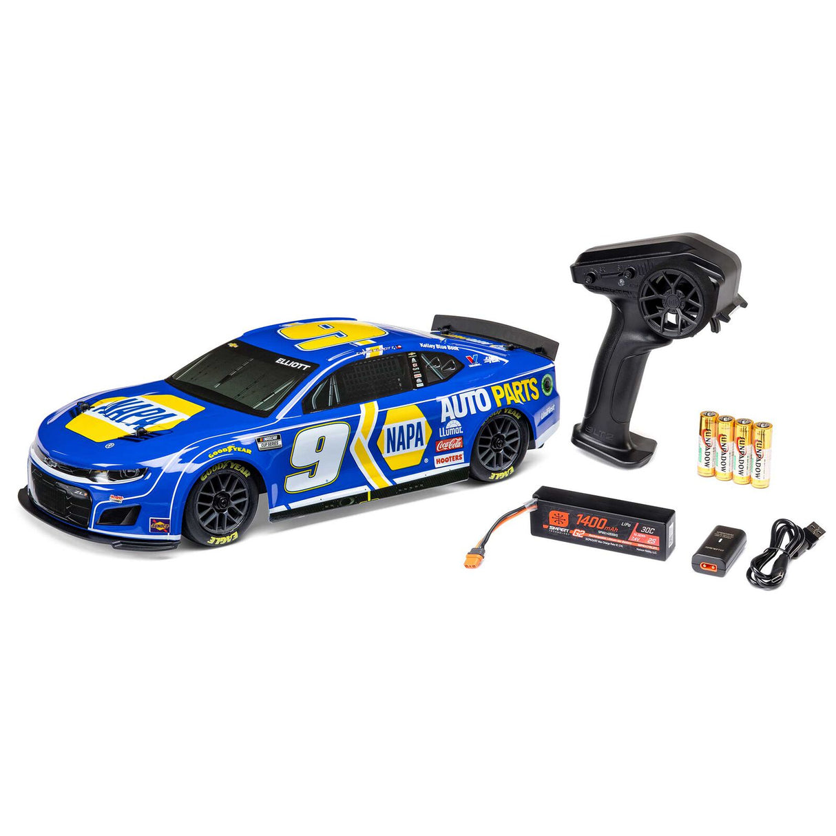 LOSI  1122409 1/12 NASCAR AWD RC Racecar, Chase Elliott No. 9 NAPA 2024 Chevrolet ZL1 Camaro