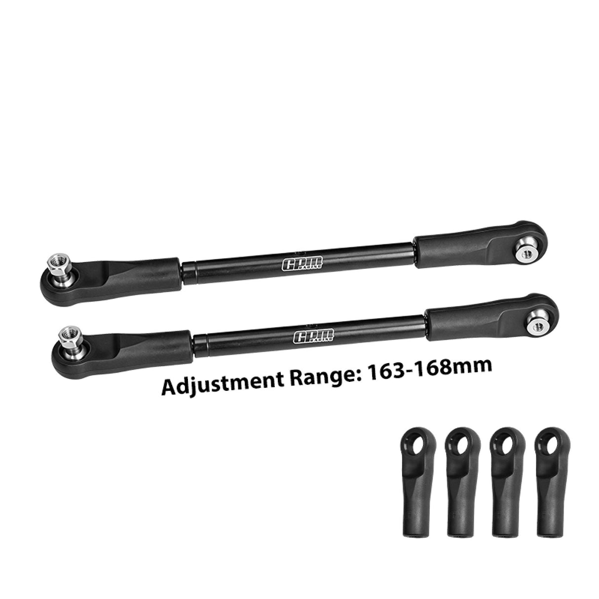 GPM RACING,ARRMA-KRATON 8S BLX MONSTER OUTCAST KRATON EXTREME BASH ROLLER 4140 CARBON STEEL ADJUSTABLE FRONT STEERING TIE ROD 163-168MM MAKX162S/V1