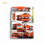 Mortal BMW E30 Cambered Sunset Orange 1:64